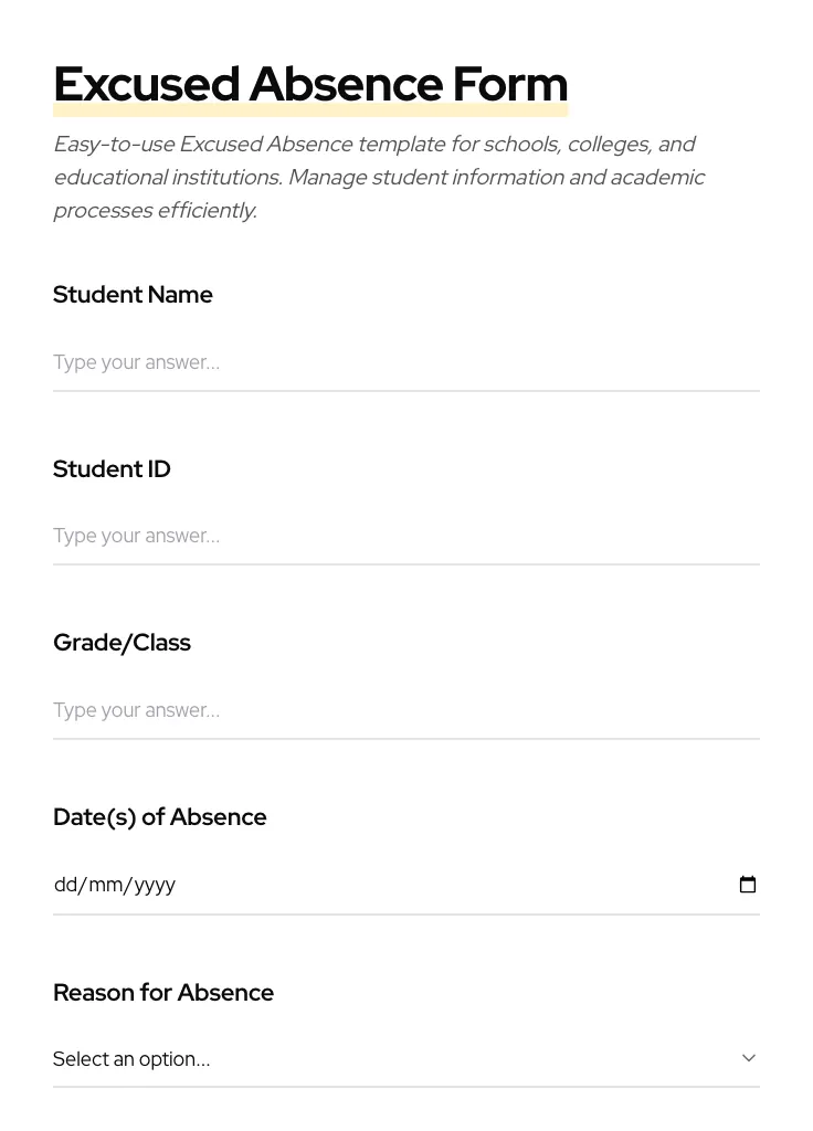 Excused Absence preview