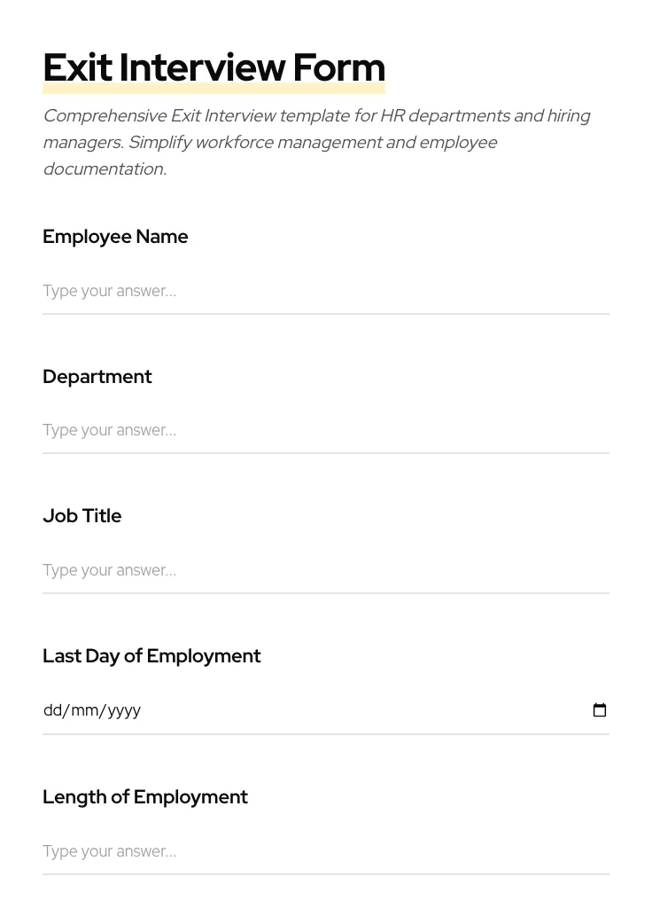 Exit Interview preview