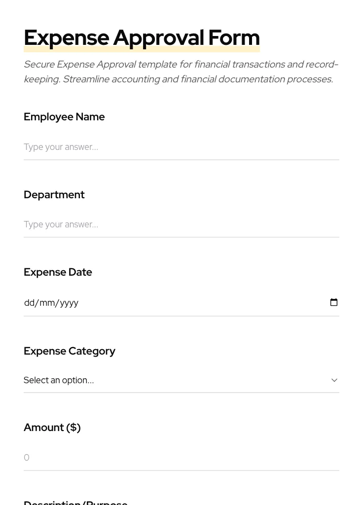 Expense Approval preview