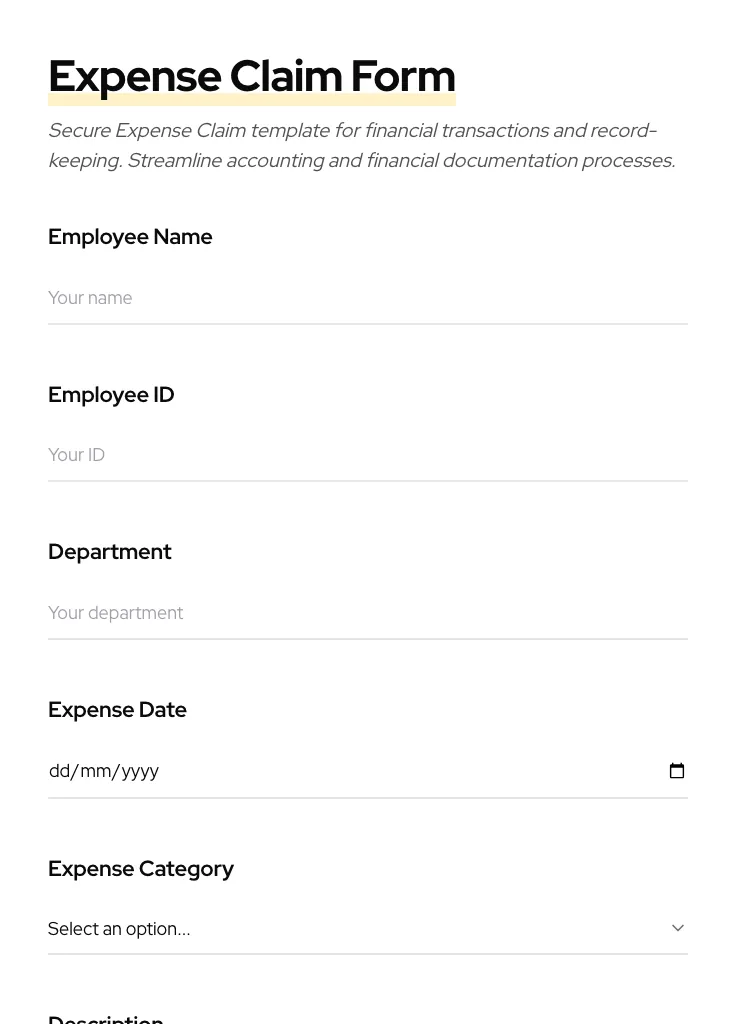Expense Claim preview