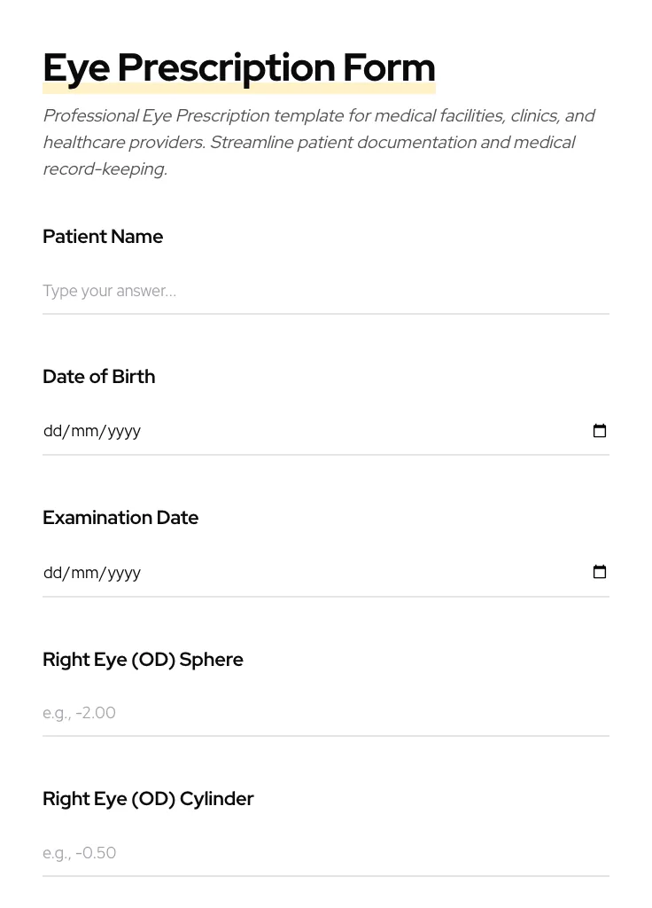 Eye Prescription preview