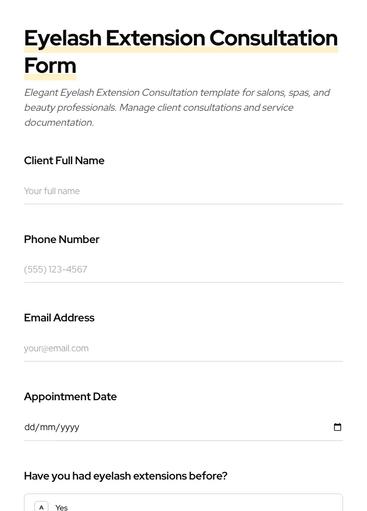 Eyelash Extension Consultation preview