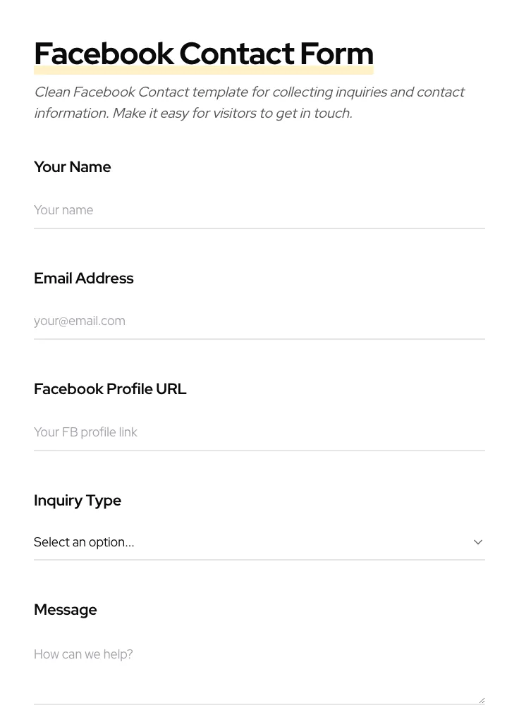 Facebook Contact preview