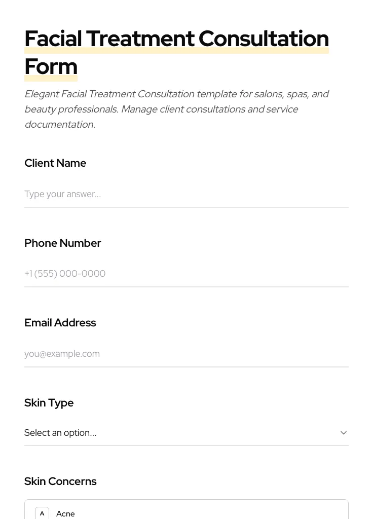 Facial Treatment Consultation preview