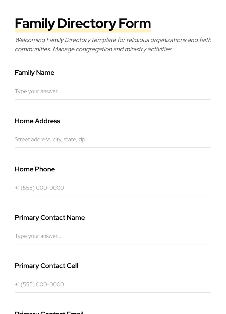 Family Directory preview