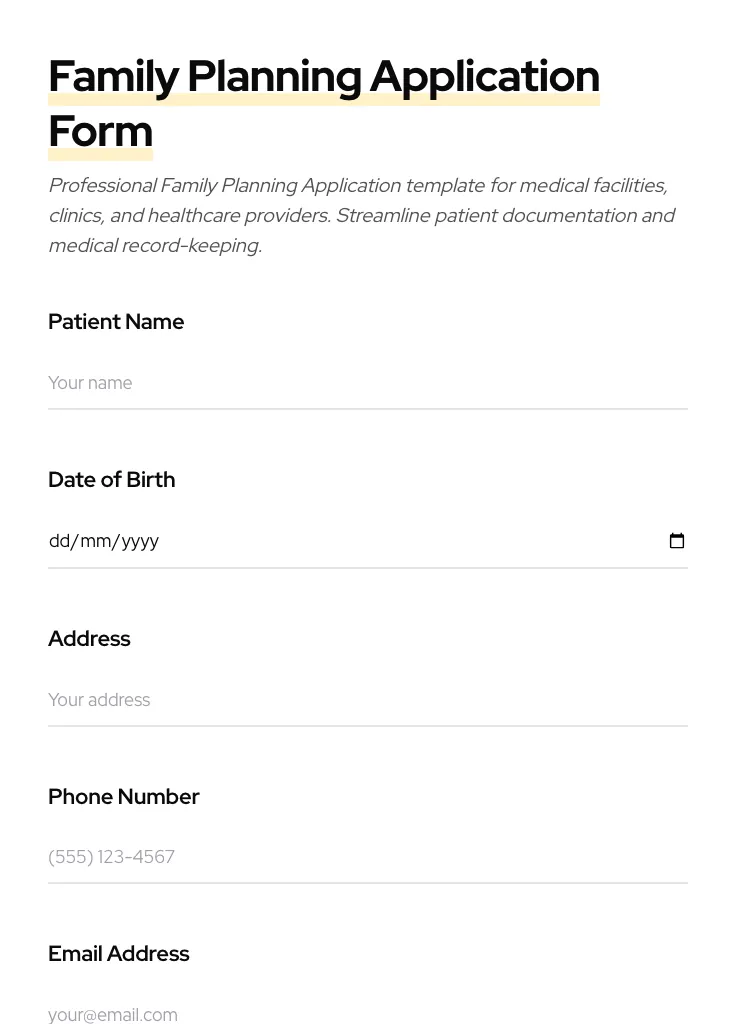 Family Planning Application preview