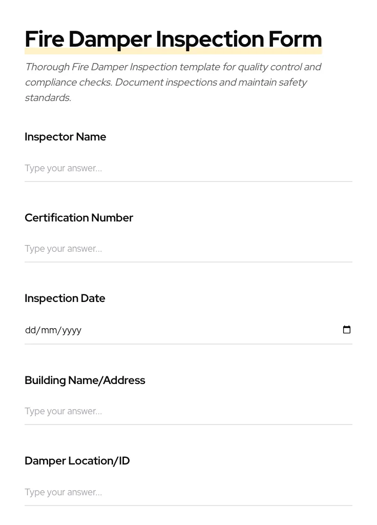 Fire Damper Inspection preview