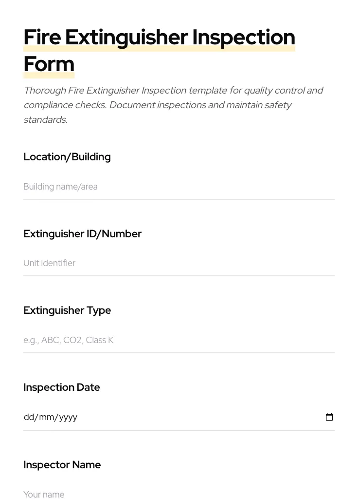 Fire Extinguisher Inspection preview