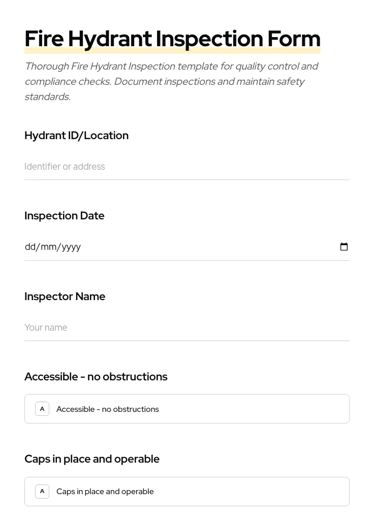 Fire Hydrant Inspection preview