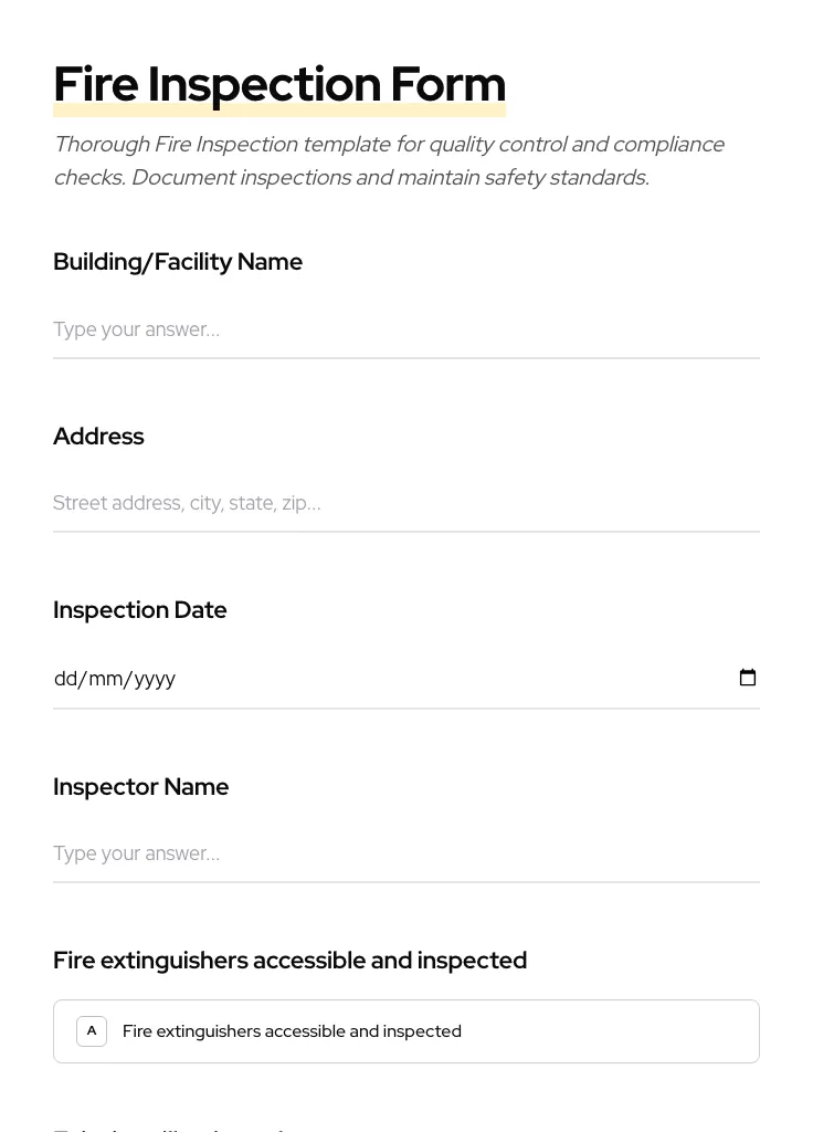 Fire Inspection preview