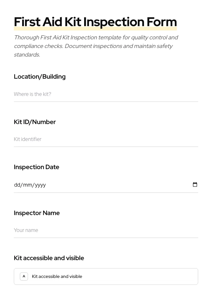 First Aid Kit Inspection preview