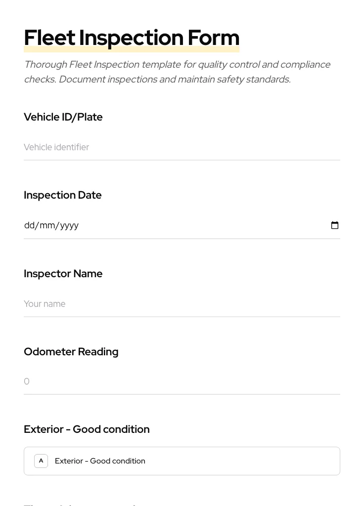 Fleet Inspection preview