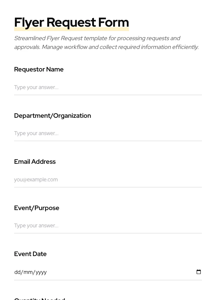 Flyer Request preview