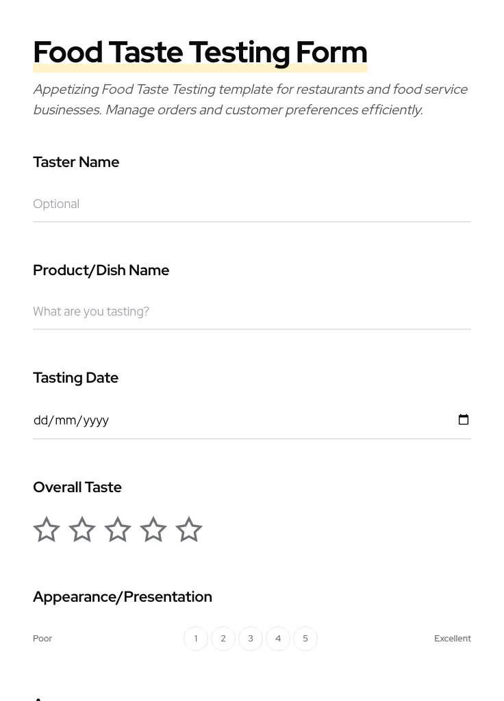 Food Taste Testing preview
