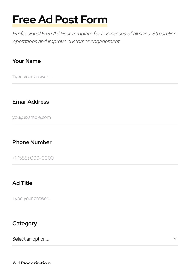 Free Ad Post preview