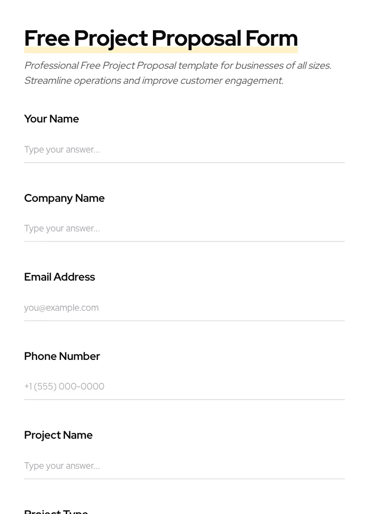 Free Project Proposal preview