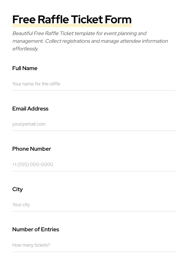 Free Raffle Ticket preview