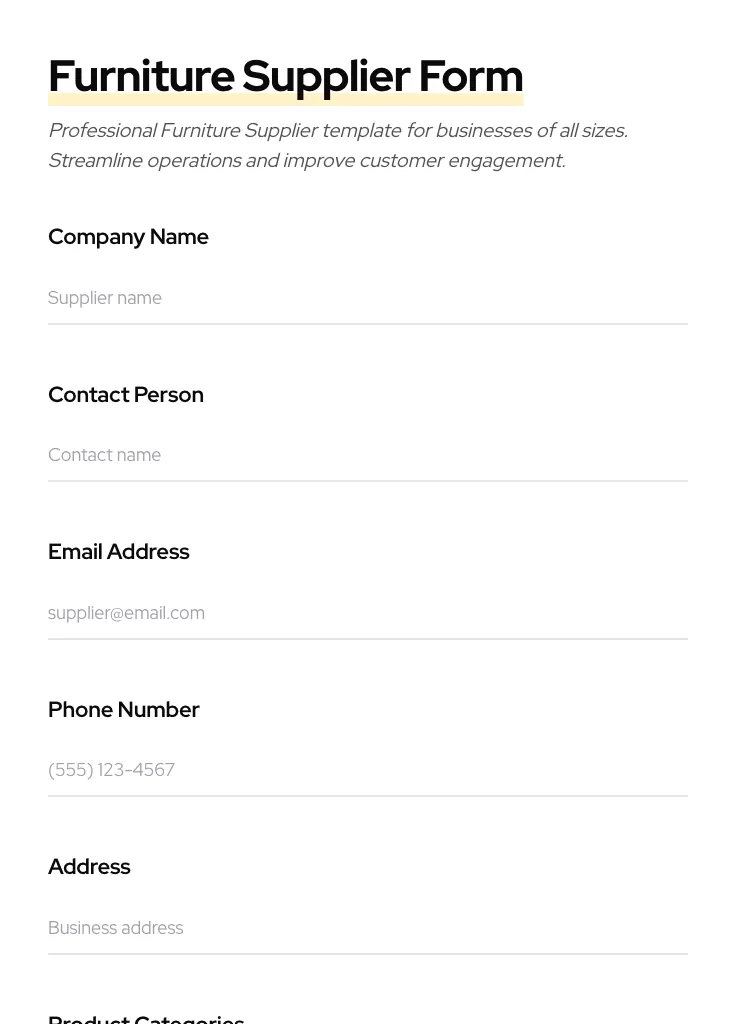 Furniture Supplier preview