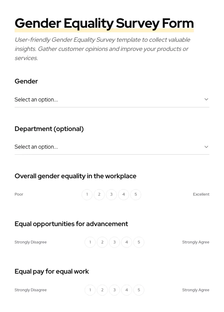 Gender Equality Survey preview