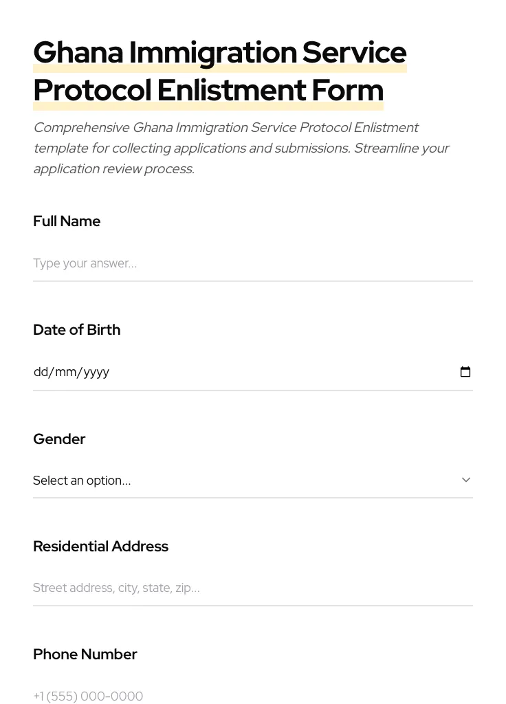 Ghana Immigration Service Protocol Enlistment preview