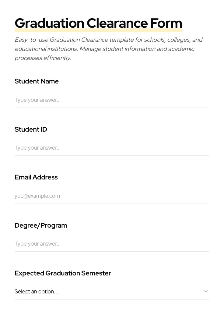 Graduation Clearance preview