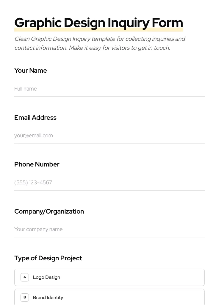 Graphic Design Inquiry preview