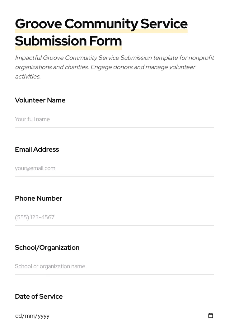 Groove Community Service Submission preview