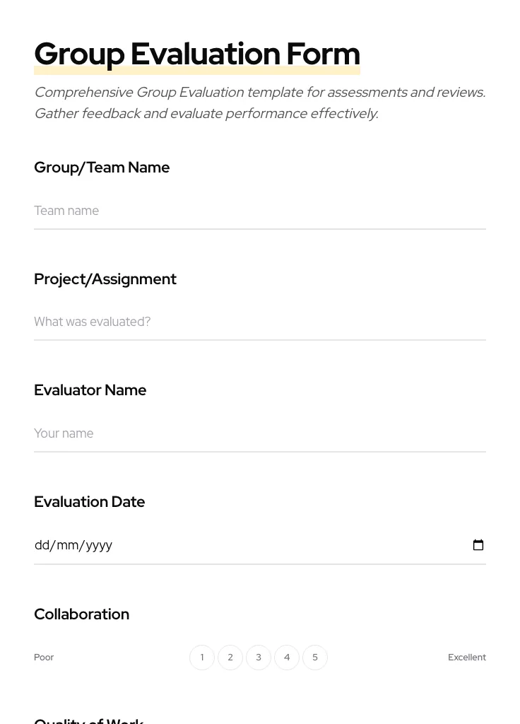 Group Evaluation preview