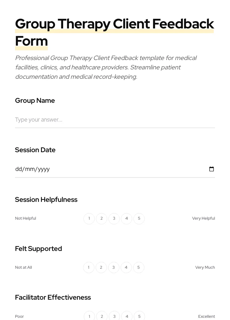 Group Therapy Client Feedback preview