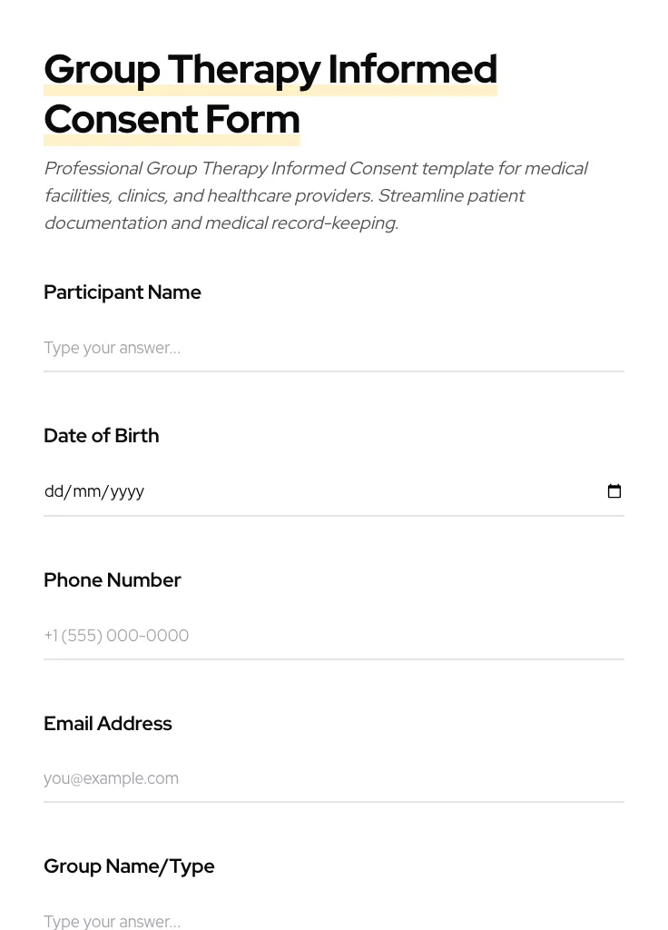 Group Therapy Informed Consent preview