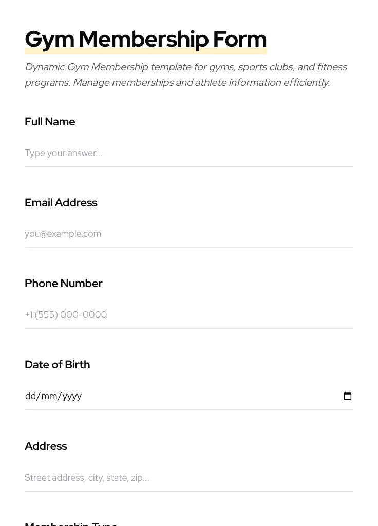 Gym Membership preview