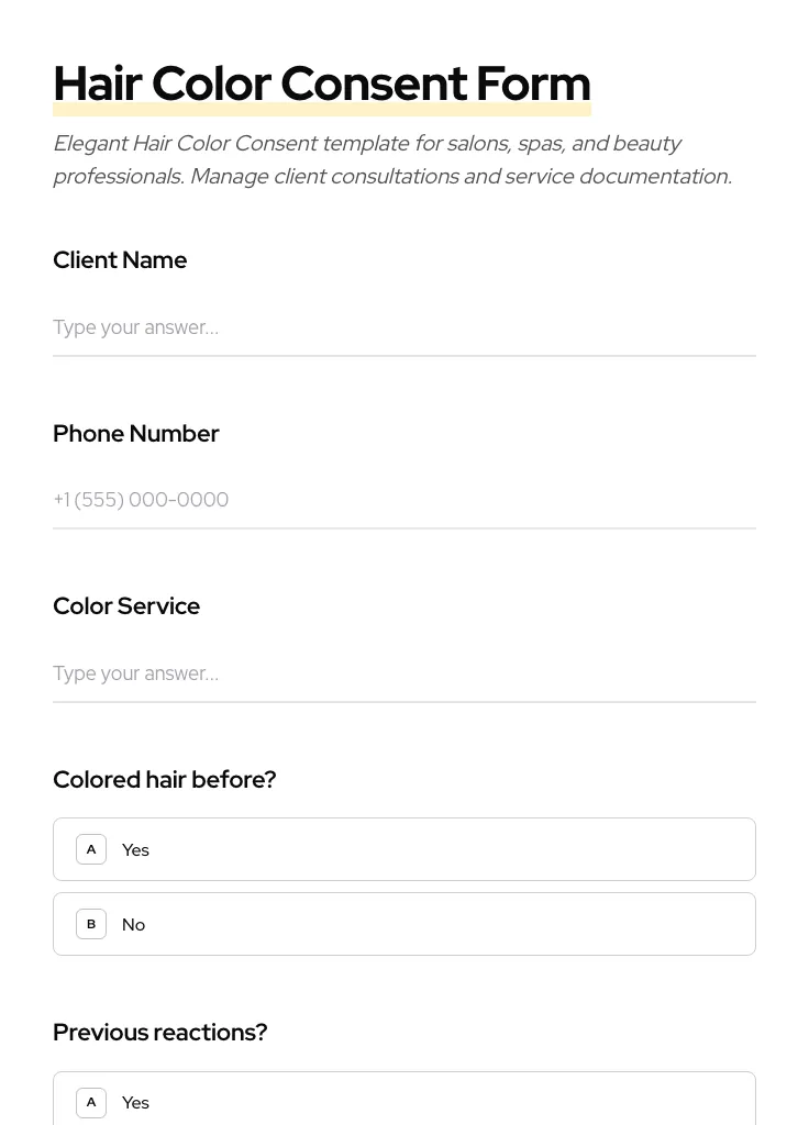 Hair Color Consent preview