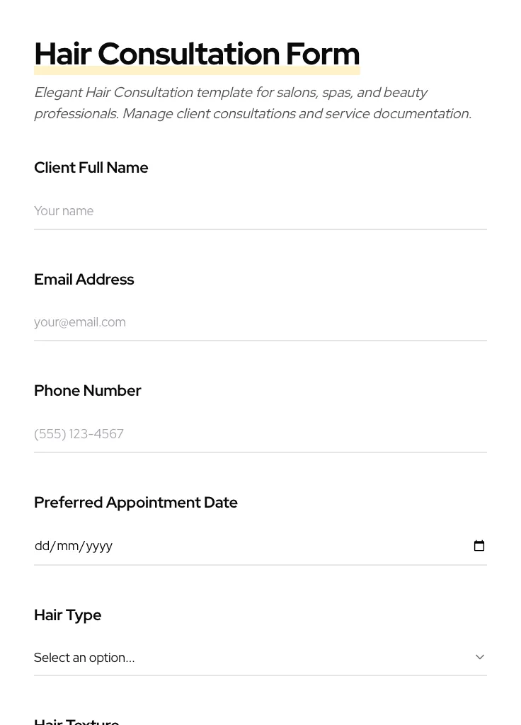 Hair Consultation preview