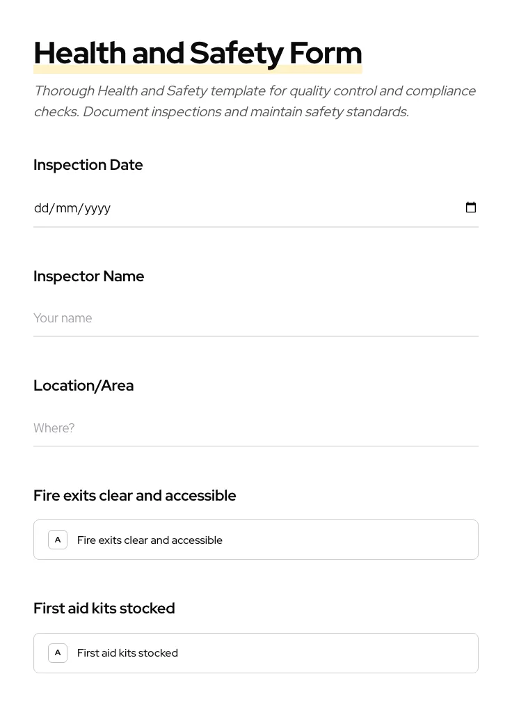 Health and Safety preview
