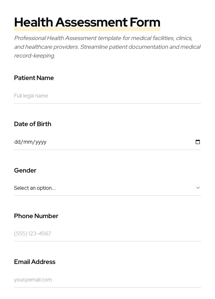 Health Assessment preview