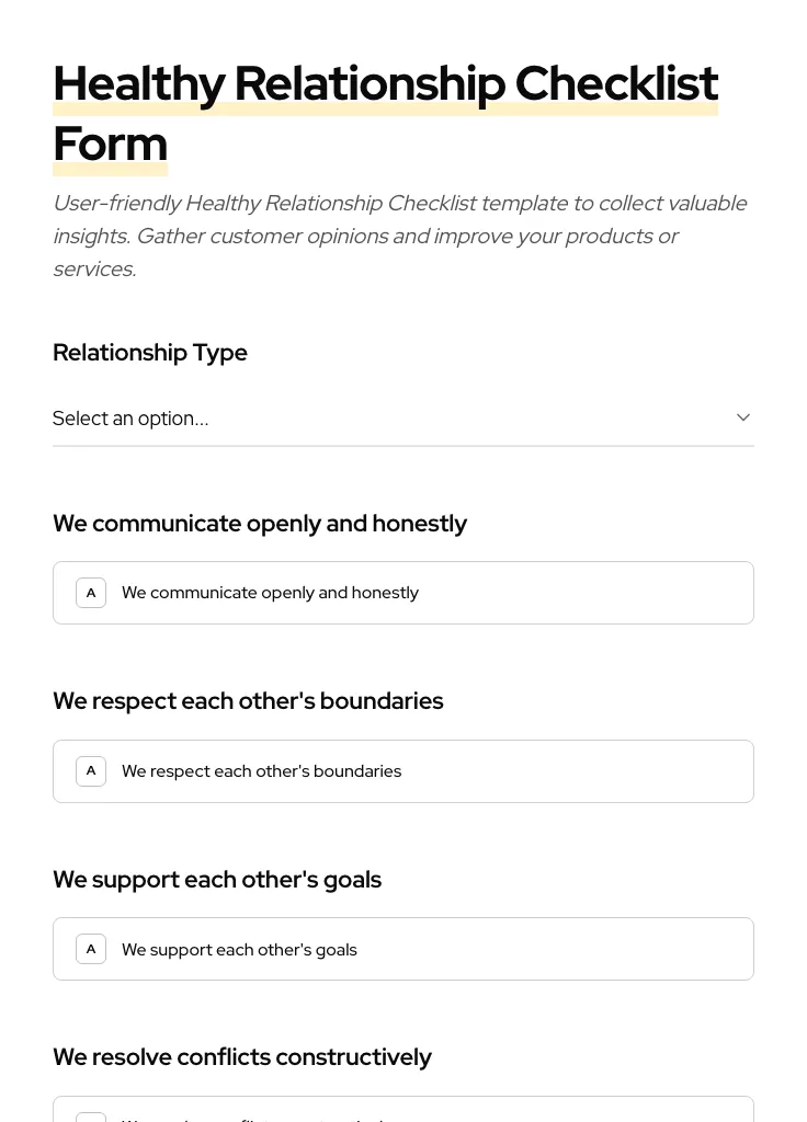 Healthy Relationship Checklist preview