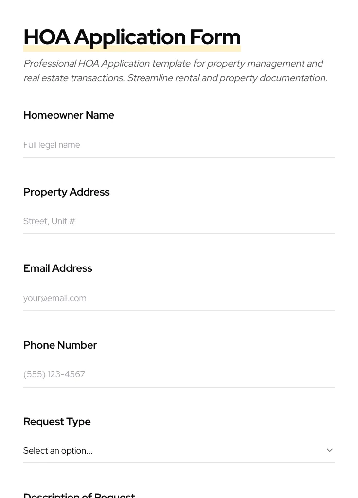 HOA Application preview