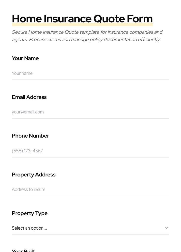 Home Insurance Quote preview