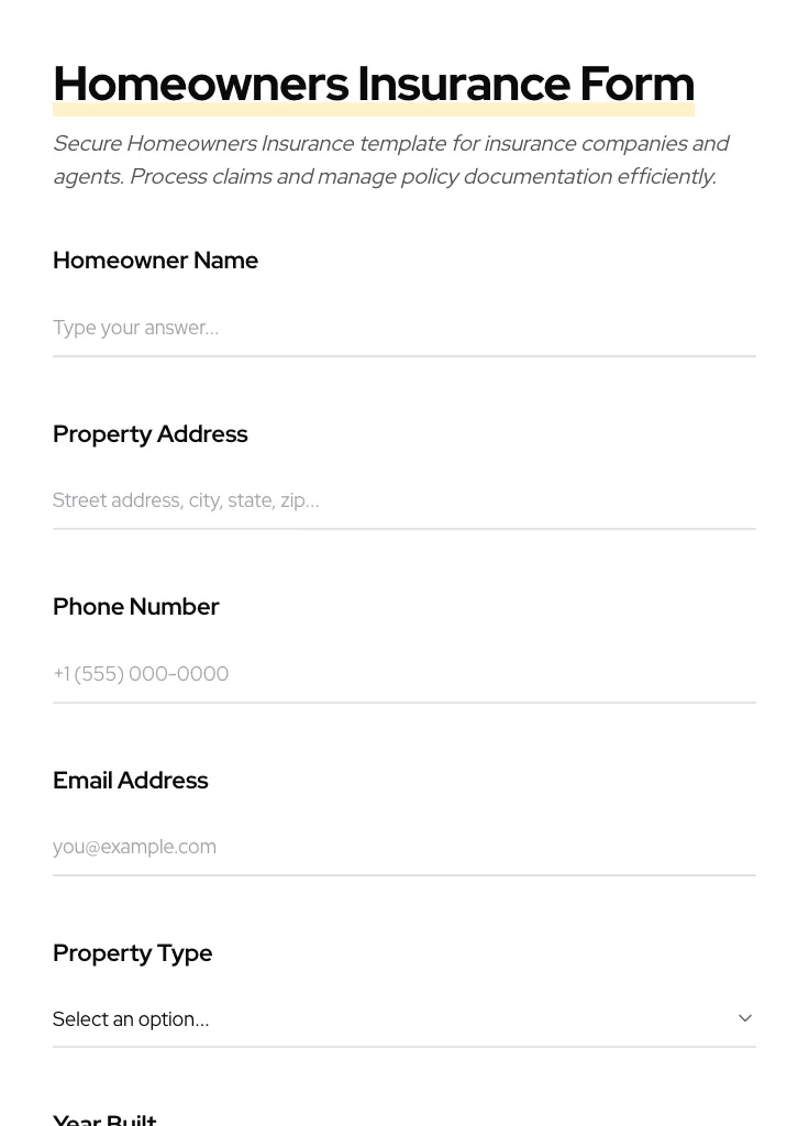 Homeowners Insurance preview
