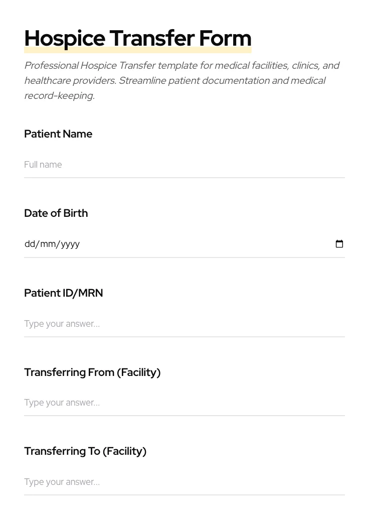 Hospice Transfer preview