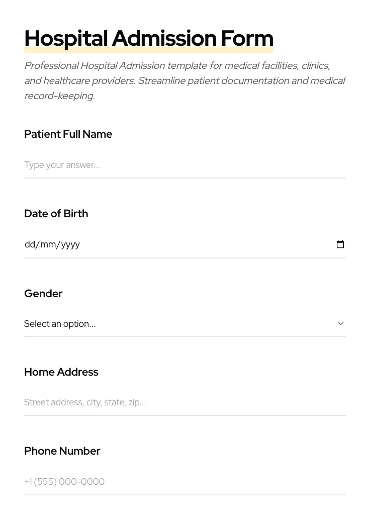 Hospital Admission preview