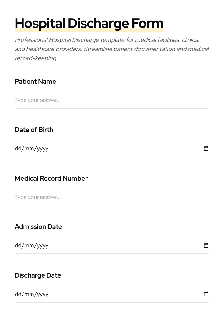 Hospital Discharge preview