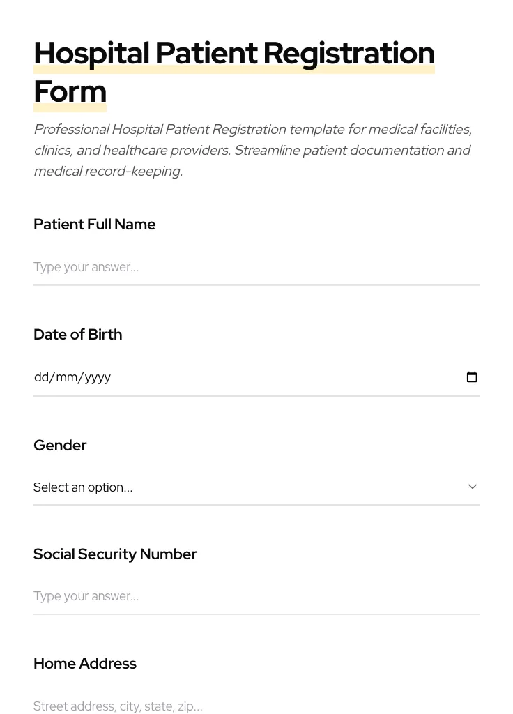 Hospital Patient Registration preview