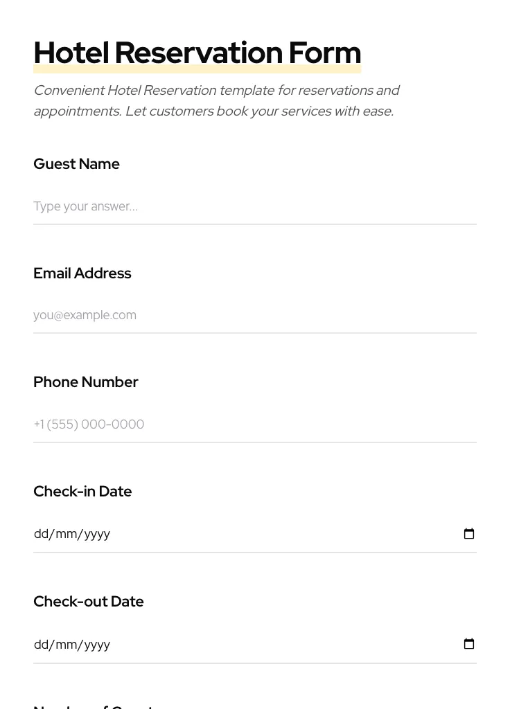 Hotel Reservation preview