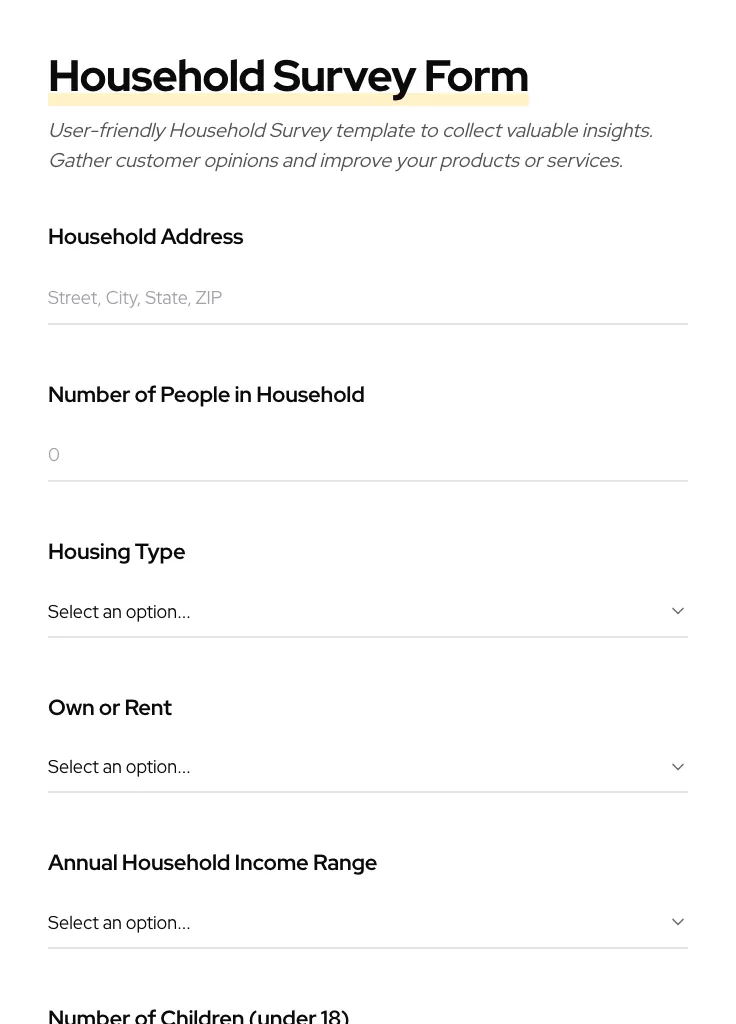 Household Survey preview