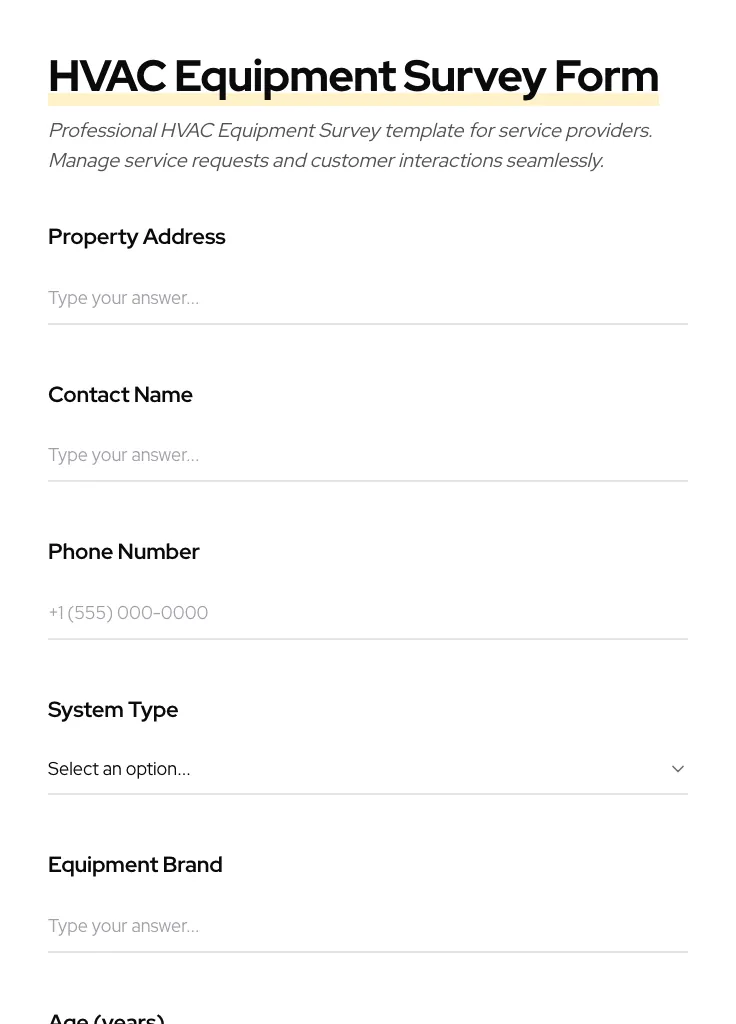 HVAC Equipment Survey preview