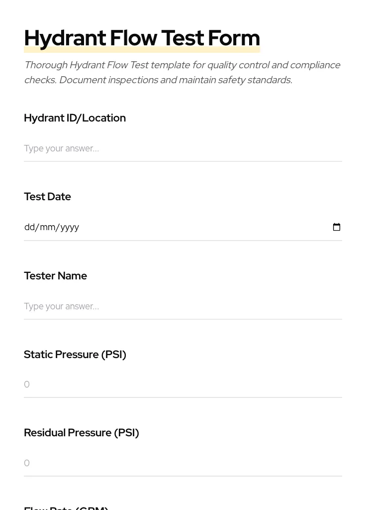 Hydrant Flow Test preview
