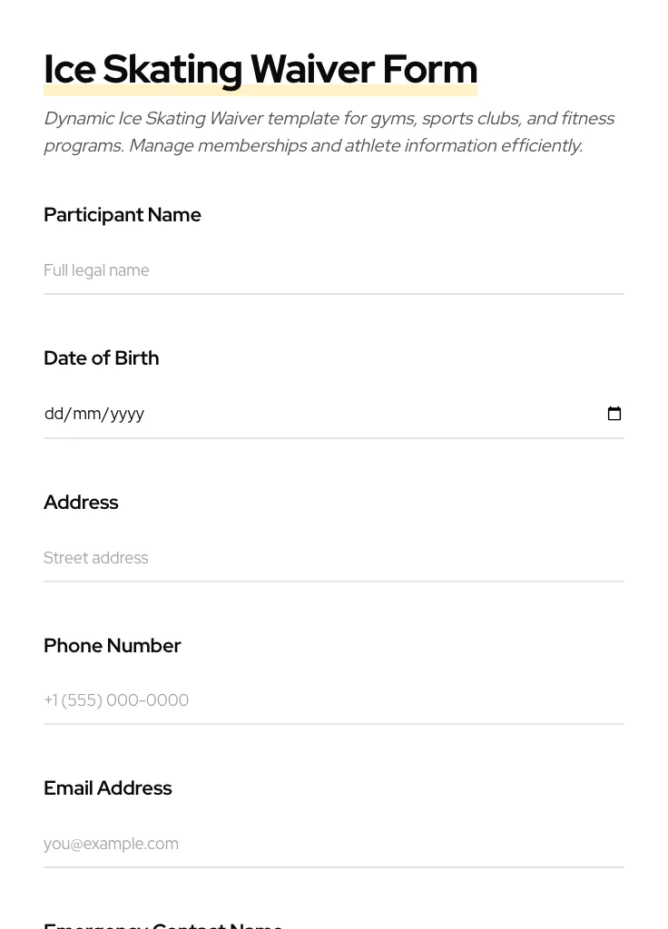 Ice Skating Waiver preview