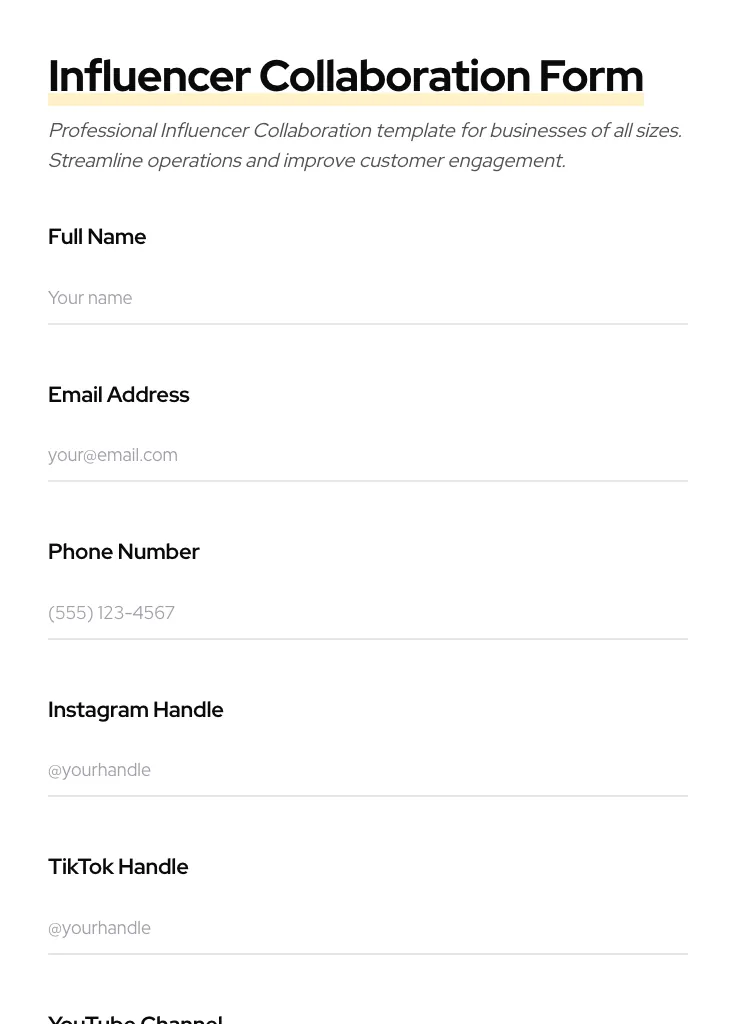 Influencer Collaboration preview