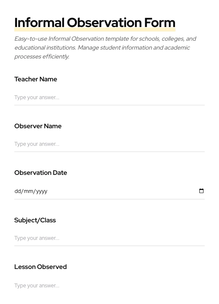 Informal Observation preview